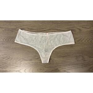 Victoria Secret dream Angels Wide Side Swarovski Thong Light Grey Size M